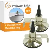 Preiswert & Gut 2x Klappsauger Metall für Buszelte bis 10kg – Saugnapf Haken, starke Vakuumbefestigung Camping Zubehör, Saughaken Ø55mm