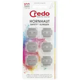 CREDO Safety-Ersatzklingen für Hornhauthobel – 6 Stück – Passend für CREDO Safety-System – doppelseitig geschliffen – patentierter Kunststoffrahmen – für sichere Hornhautentfernung – Made in Germany