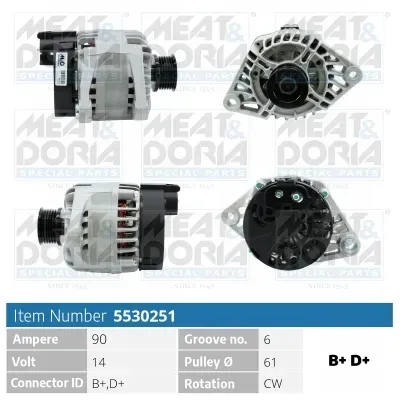MEAT & DORIA Generator 5530251 für LANCIA