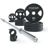 ATLETICA Sigma Starter Hantelstangen Set | Sigma Training-Langhantel | 65kg Dual-Gripper Plates | Pro Collars | Dein Einstieg in die Welt des Kraftsports