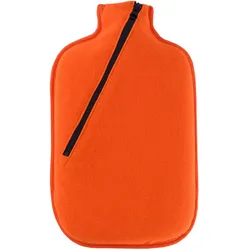 Öko-Wärmflasche 2,0 l mit Softshell-Bezug orange