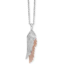 Kette mit Anhänger ENGELSRUFER "Flügelduo, ERN-WINGDUO-BIB, ERN-WINGDUO-BIR", rosa (silberfarben, roségoldfarben), Halsketten, Damen, Silber 925 (Sterlingsilber), L: 50cm