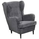 Z2 Ohrensessel OSKAR Textil 78 x 102 x 98 cm Dunkelgrau