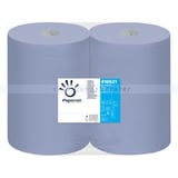 Putztuchrolle Papernet Industrie 2-lagig blau 360 m 37,5x36 cm, 1000 Abrisse/Rolle, 2 Rollen