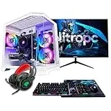 NitroPC - Silver Pack | Komplett-PC Gaming (AMD Ryzen 5 5500 6/12 4.2GHz, RTX 3050 6GB, RAM 16GB, M.2 1TB, Windows 11 | WiFi, 24" Monitor, Tastatur, Maus, Kopfhörer) Desktop-PC (Weiß)