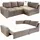 luma-home Federkern Ecksofa Schlafcouch L-Polsterecke mit Topper Bettkasten in Hell-Braun & 15108 - Hellbraun
