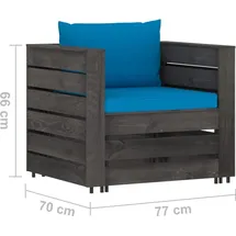 vidaXL Garten-Lounge-Set 2-tlg. grau/blau