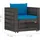 vidaXL Garten-Lounge-Set 2-tlg. grau/blau