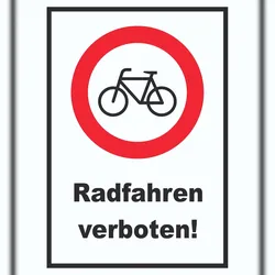 Radfahren verboten Schild A0 (841x1189mm)