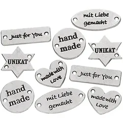 buttinette handmade Label-Set aus Metall, Inhalt: 10 Stück