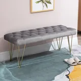 Homcom Sitzbank Schuhbank 116 x 44,5 x 49 cm grau / grau
