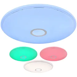 Deckenleuchte Smart LED dimmbar Deckenlampe Farbwechsel Deckenlampe mit Sprachsteuerung per App, Farbwechsel, 1x 30 W 2250lm 3000-6000K, DxH 68x9 cm