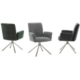 MCA Furniture MCA Boulder Polsterstuhl mit Armlehne drehbar Edelstahl/Stoffbezug - Silber