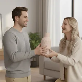 Relaxdays Vasen 3er Set, Blumenvasen, 3 versch. Größen, Frisch- & Trockenblumen, Dekovase aus Keramik, Beige