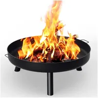 Clanmacy Feuerschale Brennschale Ø82cm Feuerkorb Feuerstelle Outdoor Feuertonne Abnehmbare schwarz