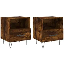 vidaXL Nachtschrank 2 Stk. Räuchereiche 40 x 35 x 47,5 cm Braun