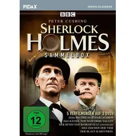 Sherlock Holmes - Sammelbox / 5 spannende Krimis mit Peter Cushing nach den Büchern von Sir Arthur Conan Doyle (DVD)