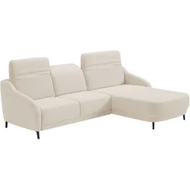 sit&more Ecksofa SIT & MORE "Blues L-Form", beige, B:271cm H:93cm T:191cm, 100% Polyester, Sofas, Ecksofa, wahlweise mit Klapptisch und USB