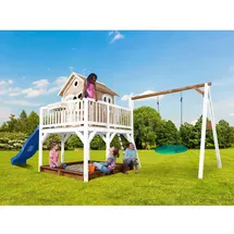 Axi Spielhaus Liam mit Sandkasten und Nestschaukel Braun - Weiß