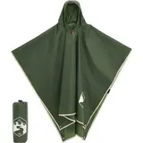 vidaXL Regenponcho mit Kapuze 2-in-1-Design Grün 223x145 cm