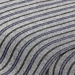 Webstoff "Streifen" mit Wolle, blau/grau