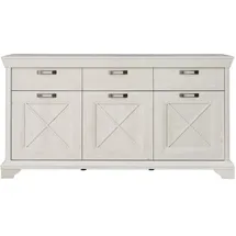 Forte Kashmir Weiß, (pinia weiß), B:178,3cm H:95,9cm T:48,2cm, Dekorfolie, Sideboards, Kommode, Breite 178 cm