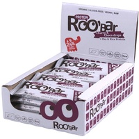 Roobar Protein Kirsche & Schokodrops - 100% Bio, Vegan Proteinriegel, Milchfrei & Glutenfrei 16 x 40g Protein-Riegel in einer Box