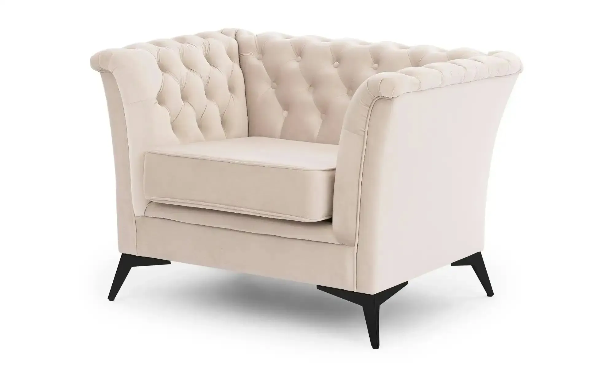 S-STYLE Chesterfield Sessel  Wilhelm ¦ beige ¦ Maße (cm): B: 116 H: 78