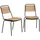 Outsunny Gartenstuhl 2er Set 47 x 61 x 81 cm beige wetterfest/stapelbar