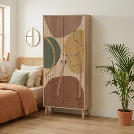 Dmora Kleiderschrank 2-türig Kurma 80 x 190 cm Holz mehrfarbig