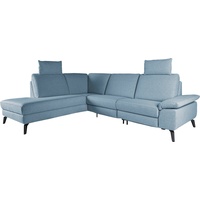 alina Ecksofa, inkl. Kopfstützen, wahlweise mit Relaxfunktion, Breite: 267 cm, blau