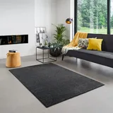 Carpet Studio Maine Teppich Schwarz, Teppich Wohnzimmer 140x200 cm, Kurzflor Teppiche, Wohnzimmerteppich, Teppich Schlafzimmer