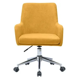 miliboo Design-Bürosessel senfgelb mit Samteffekt SHANA