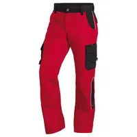 FHB Arbeitshose BRUNO Twill 300, - rot/schwarz