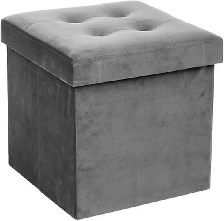 Atmosphera Samt-Hocker - Faltbar - Grau