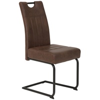 XXXLutz Schwingstuhl braun Vintage, Rundrohr, 43x99x60 cm, Esszimmer, Stühle, Esszimmerstühle, Schwingstühle