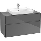 Villeroy & Boch Collaro Waschtischunterschrank C01900FP 100x54,8x50cm, Waschtisch mittig Glossy Grey