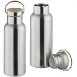 APS 2-er Set Trinkflaschen Edelstahl, 500ml mit Schraubverschluss