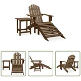 The Living Store Adirondack-Gartenstuhl mit Fußstütze & Tisch Tannenholz Braun - Braun