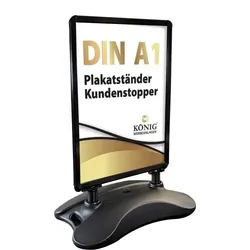 Dreifke Plakatständer Kundenstopper Keitum Wind Line DIN A1 schwarz | beidseitiger Plakatständer für 2 Plakate | Stabiler Werbeaufsteller für Wind und Wet