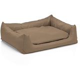 Juelle Hundebett aus Kunstleder Hundebett Kuschelbett Sofy Rex S-XXL (70 x 50 cm, Brudelbeige)