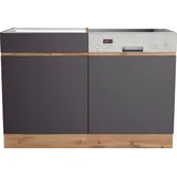 KOCHSTATION Spülenschrank »KS-Riesa«, Breite 120 cm, MDF-Fronten, grau