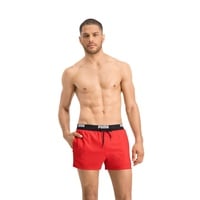 Puma Herren Logo Swim Shorts Badehose Rot,