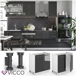 VICCO Spülenunterschrank 80 cm Anthrazit Küchenzeile Unterschrank Fame