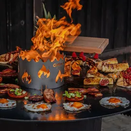 Grillrost.com Das Original Feuerplatte Ø 80 cm massiv 5 mm silber