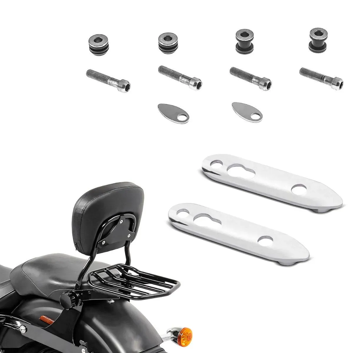 Set Sissybar mit Blinkerverlegung und Docking kit passend für Harley Davidson Dyna Modelle 06-17 Craftride