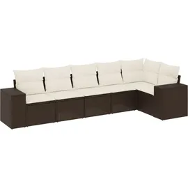 vidaXL Garten-Lounge-Set 6-tlg. braun
