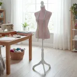 MCW Schneiderpuppe MCW-F20, Kleider-/Schaufensterpuppe Torso weiblich, Kunststoff Holz rosa