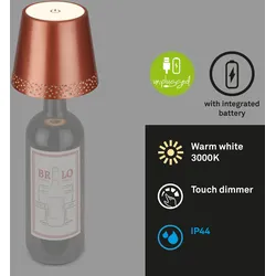 BRILONER LEUCHTEN Tischleuchte "Tischleuchte FLASKA", braun (braun, grau), Lampen