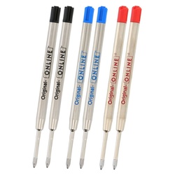 Online Pen Kugelschreiber Kugelschreiberminen, G2-Format, für Standard-Kugelschreiber, hergestellt in der Schweiz blau|rot|schwarz